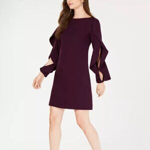VINCE CAMUTO Ruffled-Sleeve Shift Dress Size 12